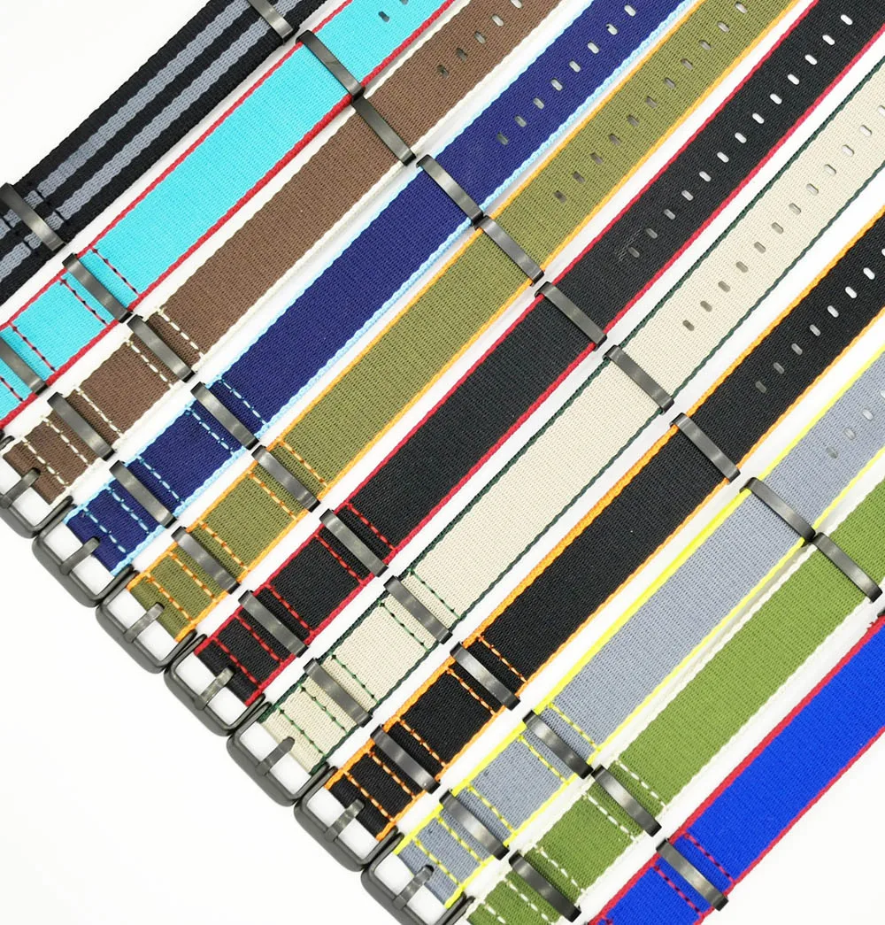 Premium Quality 20mm 22mm Nylon Seatbelt Watch Band Nato Strap for Military Watch Wristwatch Universal ZULU Bands Replacement