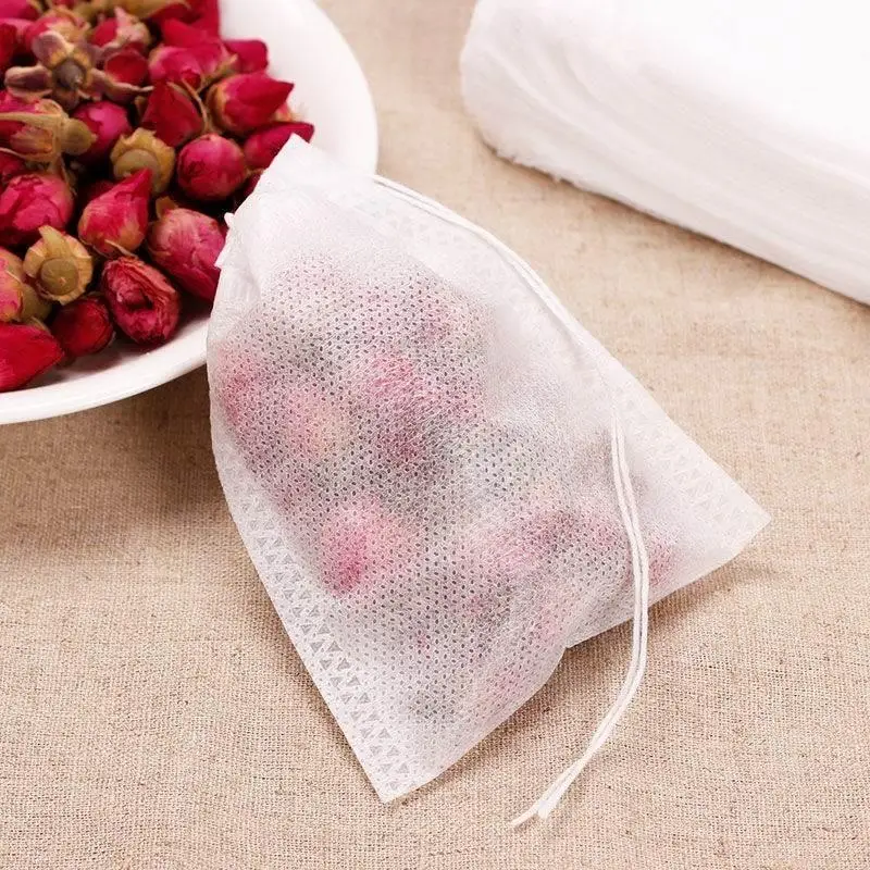 

100Pcs Tea Bags For Tea Bag Infuser With String Heal Seal 5.5 x 7CM 8x10CM Sachet Filter Paper Teabags Empty Herbal Spice