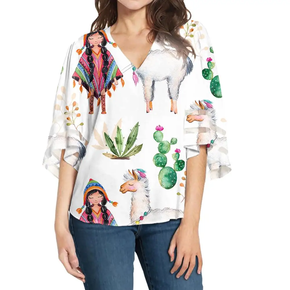 

NOISYDESIGNS Chiffon Blouse Long Sleeve Sexy Blouse Floral Flower Lady Office Shirt Tunic Casual Loose Tops Plus Size Blusas