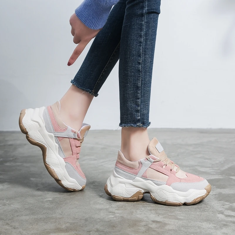 Women's Platform Sneakers Comfortable New Spring Women Chunky Casual Vulcanized Shoes Trainers Female | Обувь