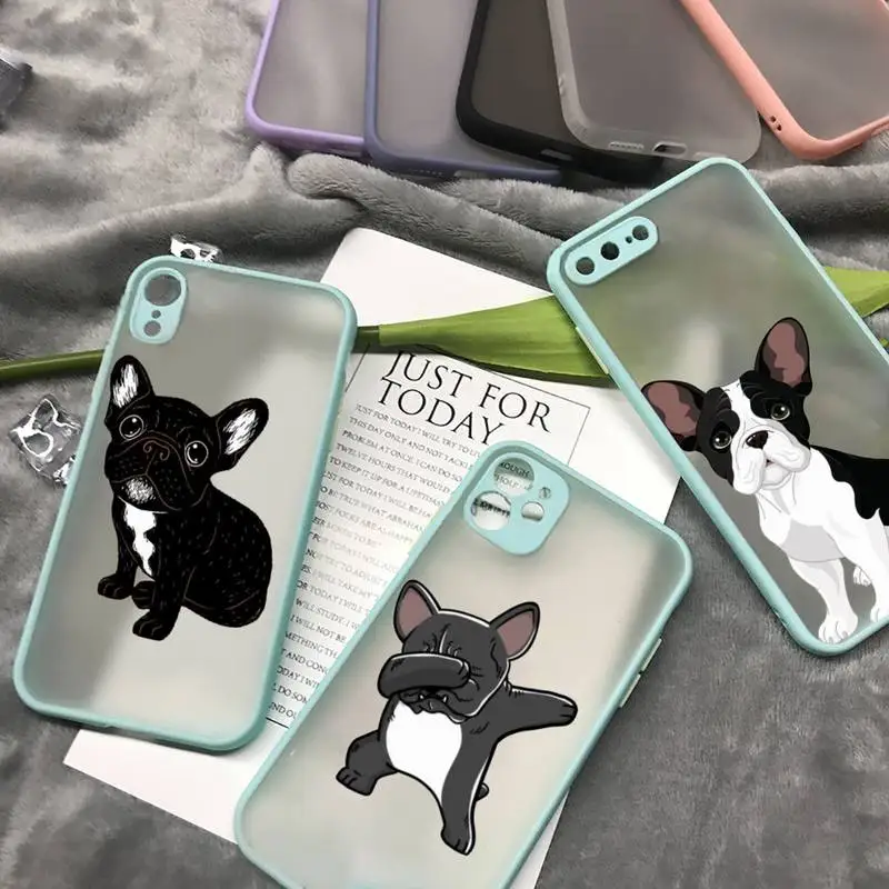

Brindle Frenchie Puppy Cute Phone Case matte transparent For iphone 7 8 11 12 plus mini x xs xr pro max cover