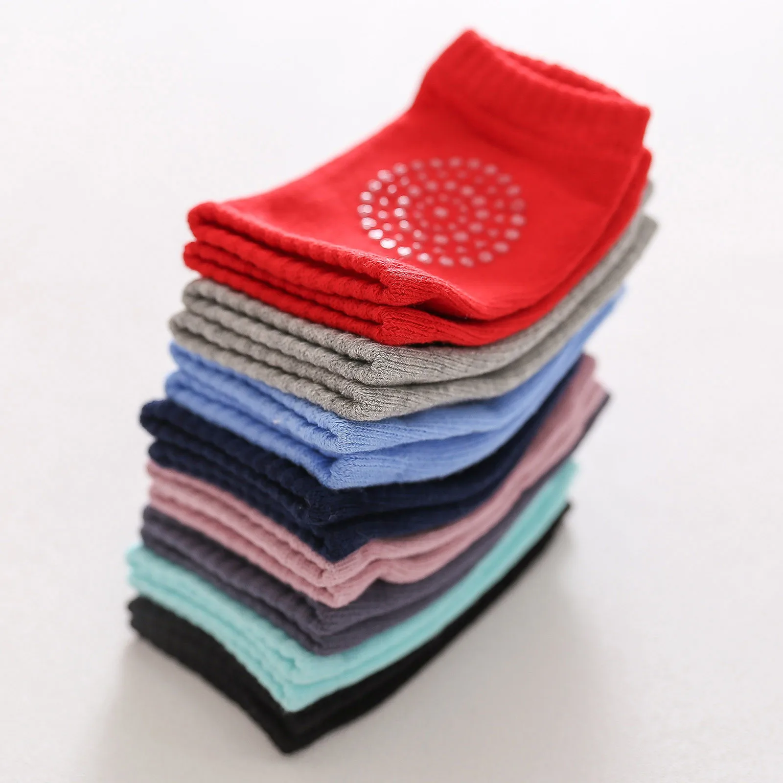 Solid Color Breathable Sports Non-slip Crawling Toddler Anti-fall Knee Pads Kid Socks Kids Baby Crawl Pads Gear