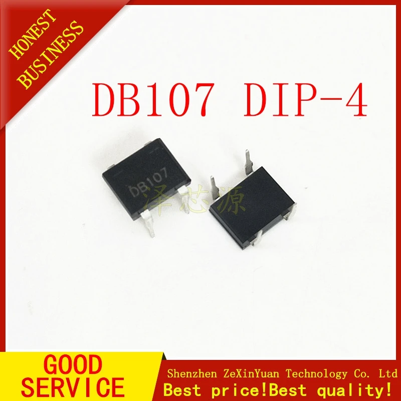 200 шт. DB107 dip4 dip 1A 1000 в один фазы диодный выпрямительный мост|Аксессуары для батарей