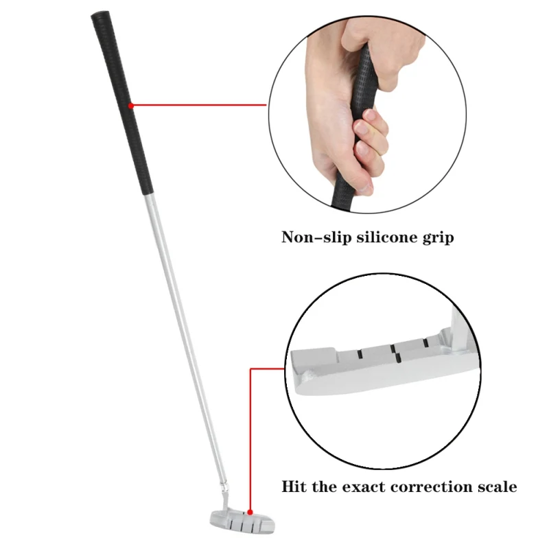 

Sports Golf 3-Section Connected Collapsible Golf Putter Non Skid Rubber Grip Portable Right Handed Golf Putter Practice Tool Y