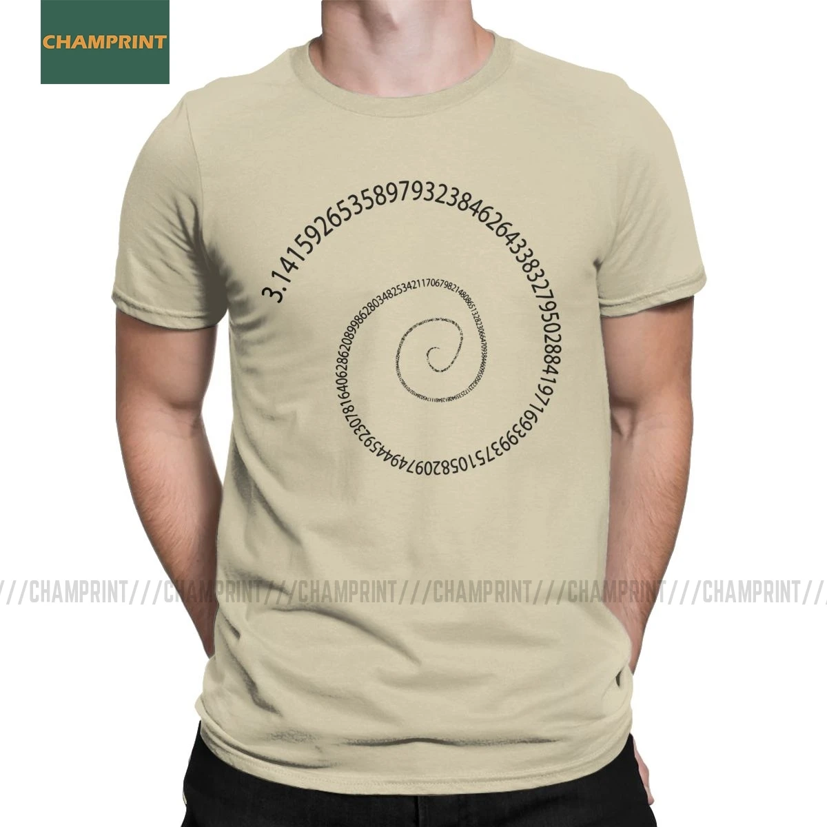 Черная спиральная футболка для мужчин математический пирог математика ученик