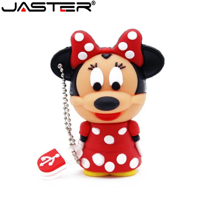 JASTER милый Микки Минни Маус USB флеш-накопитель Флешка 4 ГБ 8 ГБ 16 ГБ USB флешка Внешняя память накопитель 6 цветов