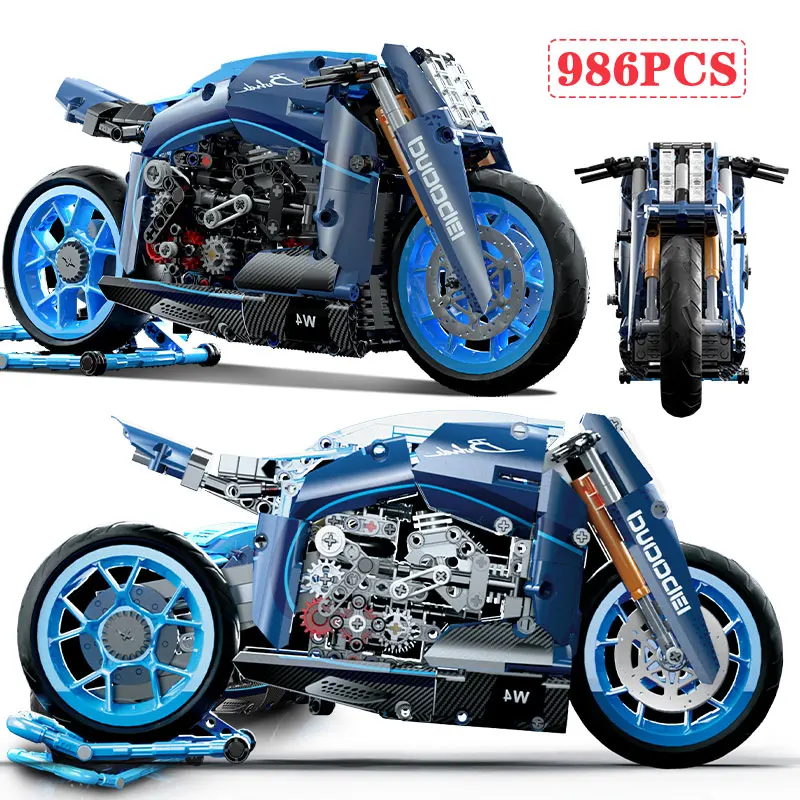 986 шт. Детский конструктор мотоцикл | Игрушки и хобби
