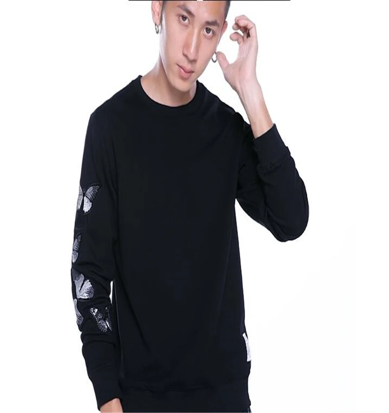 

2021 European Embroidery Fashion Brand Men's Autumn And Winter Heavy Butterfly New High Quality Slim Hoodie