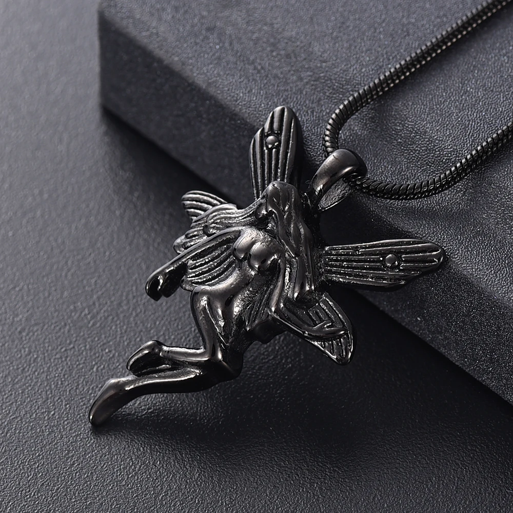 

Cremation Jewelry with Angel Lady Charm Locket Memorial Ash Pendant - Urn Necklace for Ashes Wings Keepsake Jewelry for Women