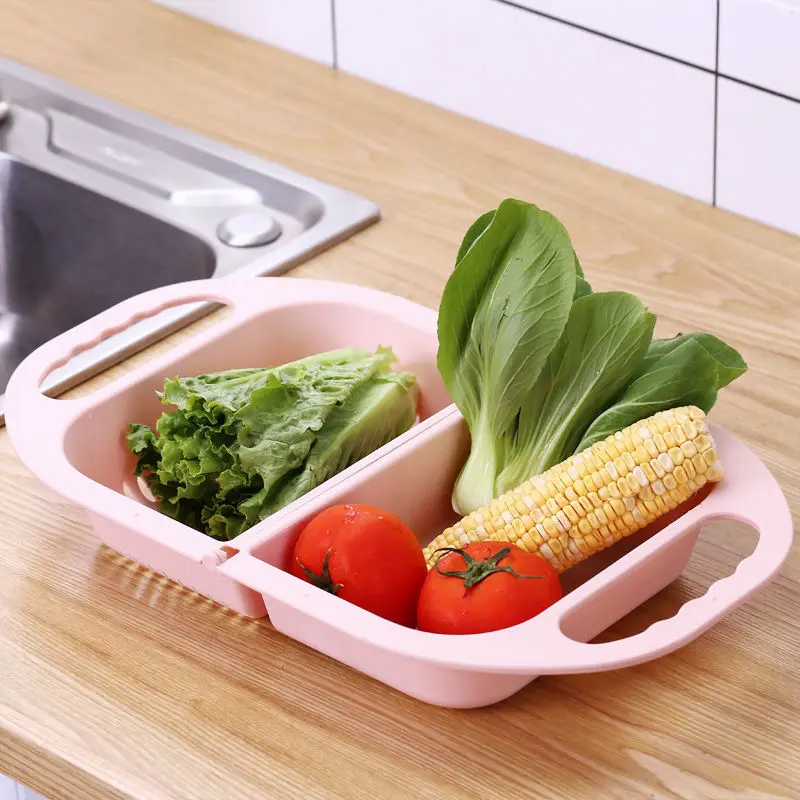 

Kitchen folding drain basket household multi-function dish washing basin fruit vegetable cleaning drain basin