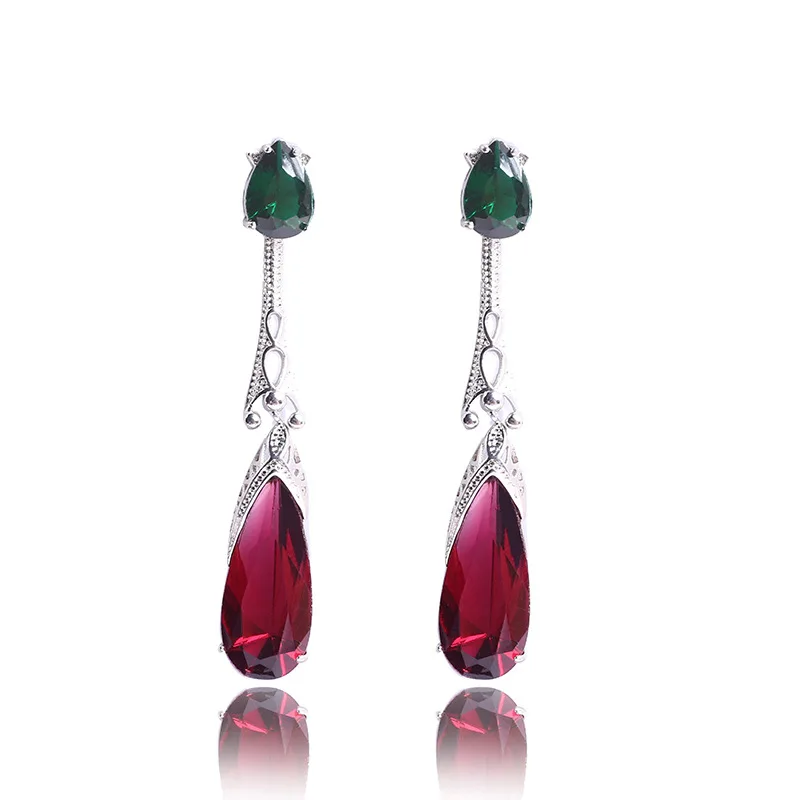 Женские серьги гвоздики класса ААА с фианитом свадебное украшение серебряного