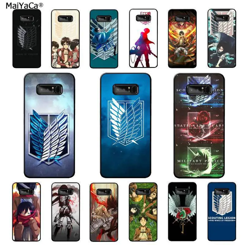 

MaiYaCa Anime Japanese attack on Titan Pattern Phone Case for Samsung Note 3 4 5 7 8 9 10 pro A7 2018 A10 A40 A50 A70 J7 2018