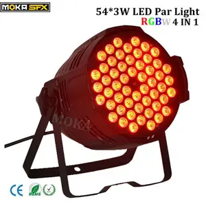 1 pcslot hot sale 54x3w led par light rgbw 4 in 1 full color aluminum case par light dmx 512 stand led light for home party free global shipping