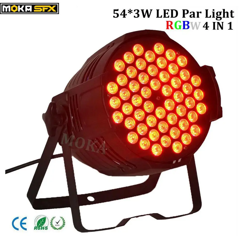1 шт./лот хит продаж 54x3 Вт led par light rgbw 4 в полный цвет алюминиевый корпус dmx 512