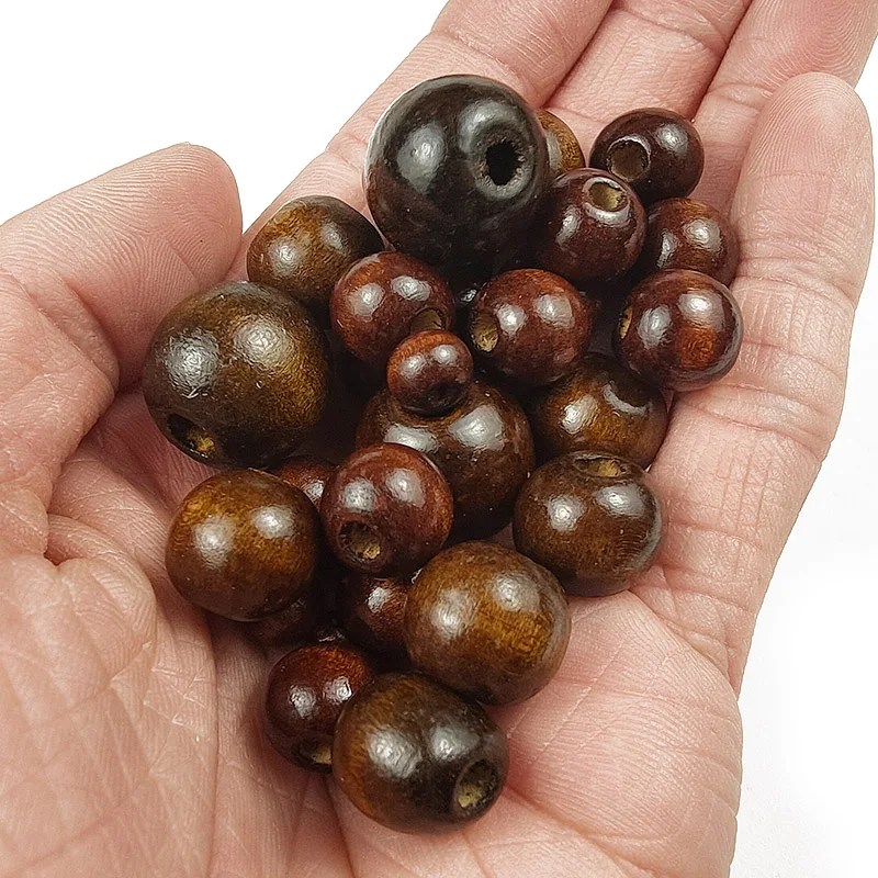 Круглые деревянные бусины из натурального дерева 5-12 мм 10-500 шт