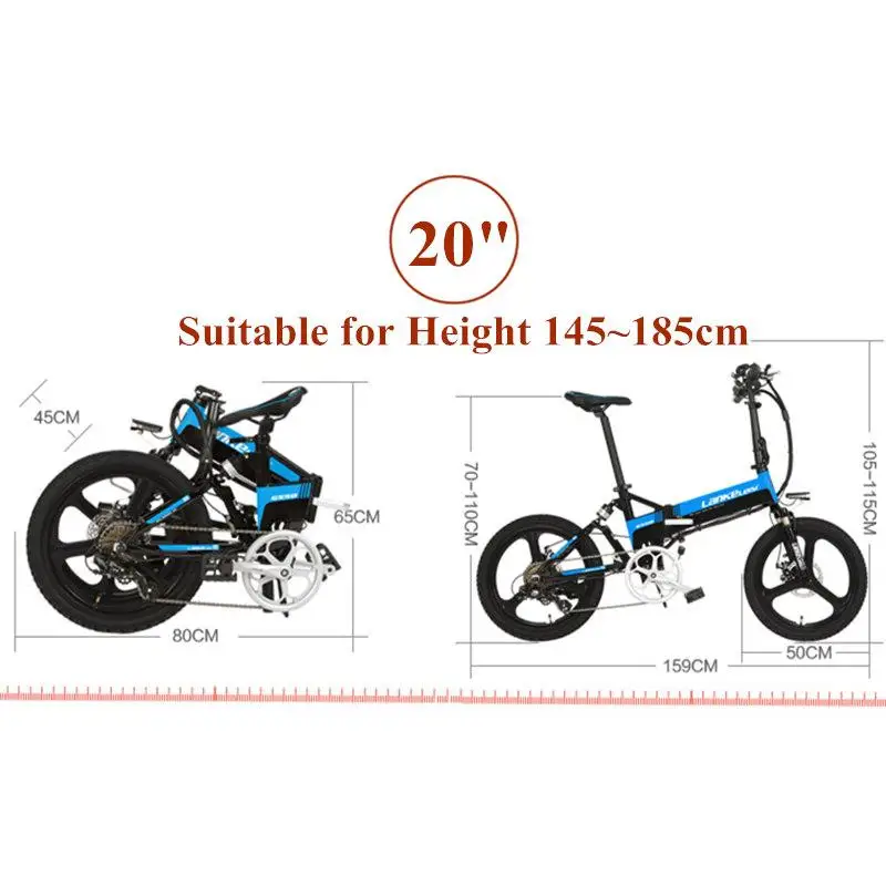 Электрический скутер 36 в 240 Вт двухколесные электрические велосипеды 20 дюймов 7