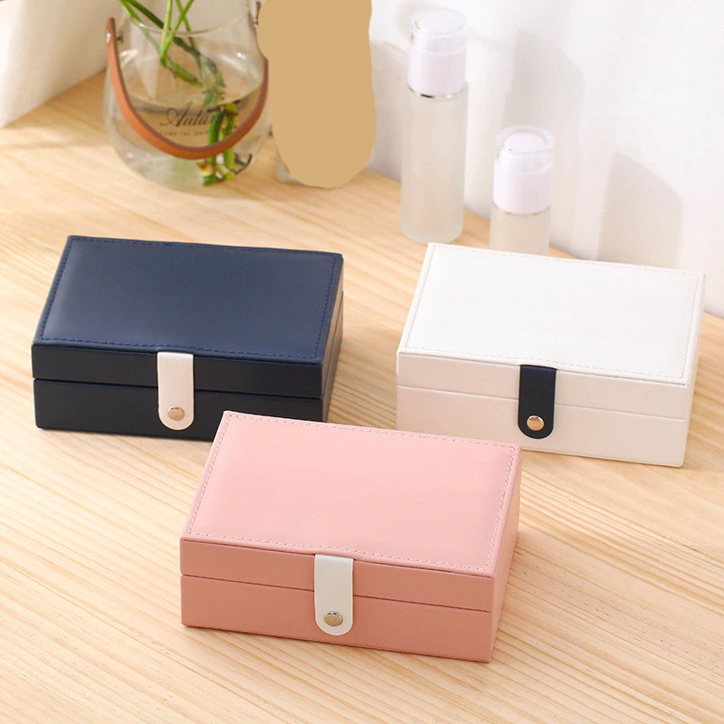 Pu Leather Travel Jewelry Storage Box Bag Makeup Necklaces Earrings Bracelet Display Women Collection Organizers Box Accessories
