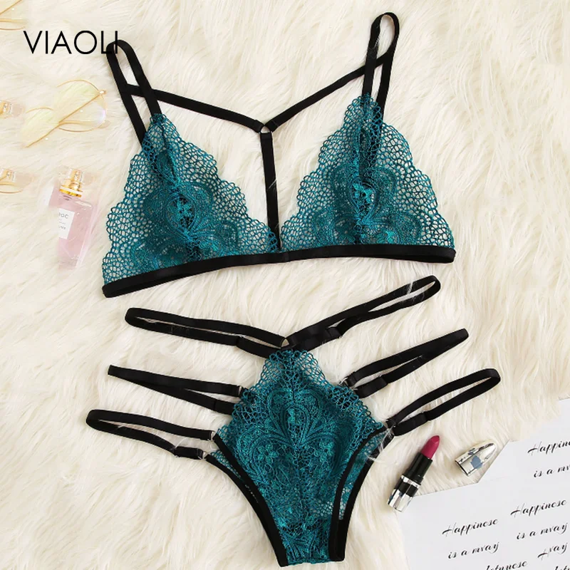 

Wholesale Hot Embroidery Lace Hollow Sexy Lingerie Sets Cut-out Underwear Sexy Lingerie Bra Panties Sets Ladies Jumpsuit Pajamas