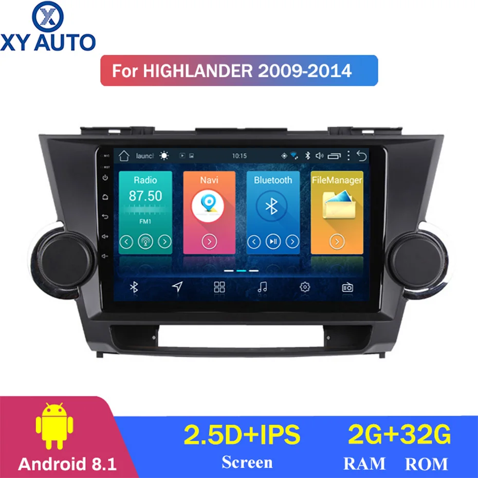 9 дюймов 2.5D IPS HD сенсорный экран Android 8 1 2G RAM 32G ROM NAVI для Toyota highlander 2009 2014 с Bluetooth SWC