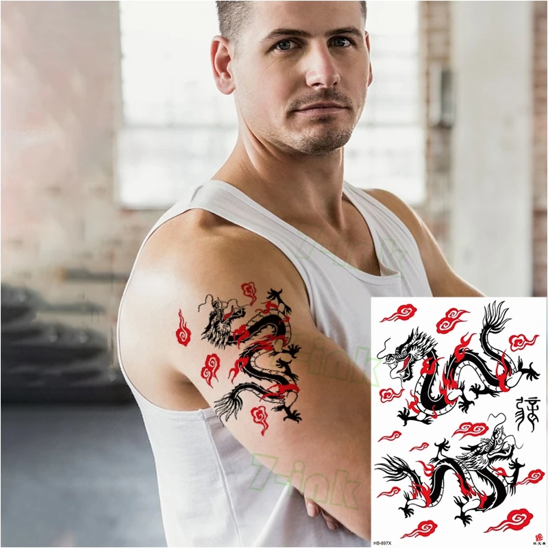 

Waterproof Temporary Tattoo Sticker Wolf Lion Snake Flash Tattoos Leopard Tiger Body Art Arm Fake Tatoo Men