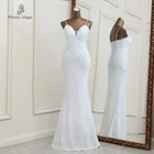 Сексуальные белые вечерние платья на бретельках, платья для выпускного вечера, сексуальное вечернее платье без бретелек, вечерние платья, платье подружки невесты