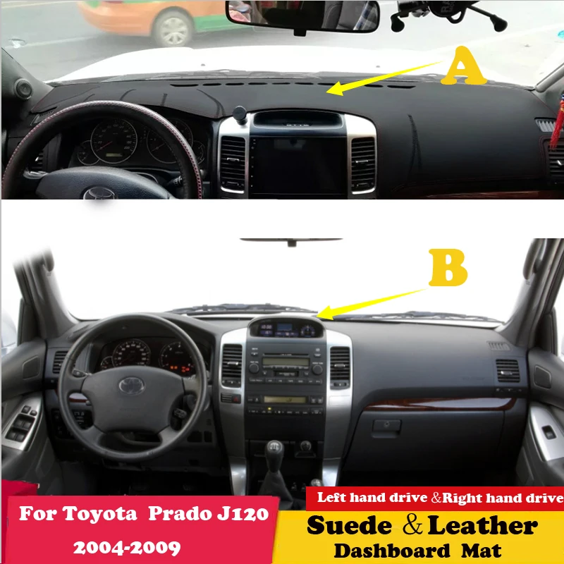 

For Toyota Land Cruiser Prado J120 2004-2009 Leather Dashmat Dashboard Cover Pad Dash Mat Carpet Car-Styling Accessories Suede