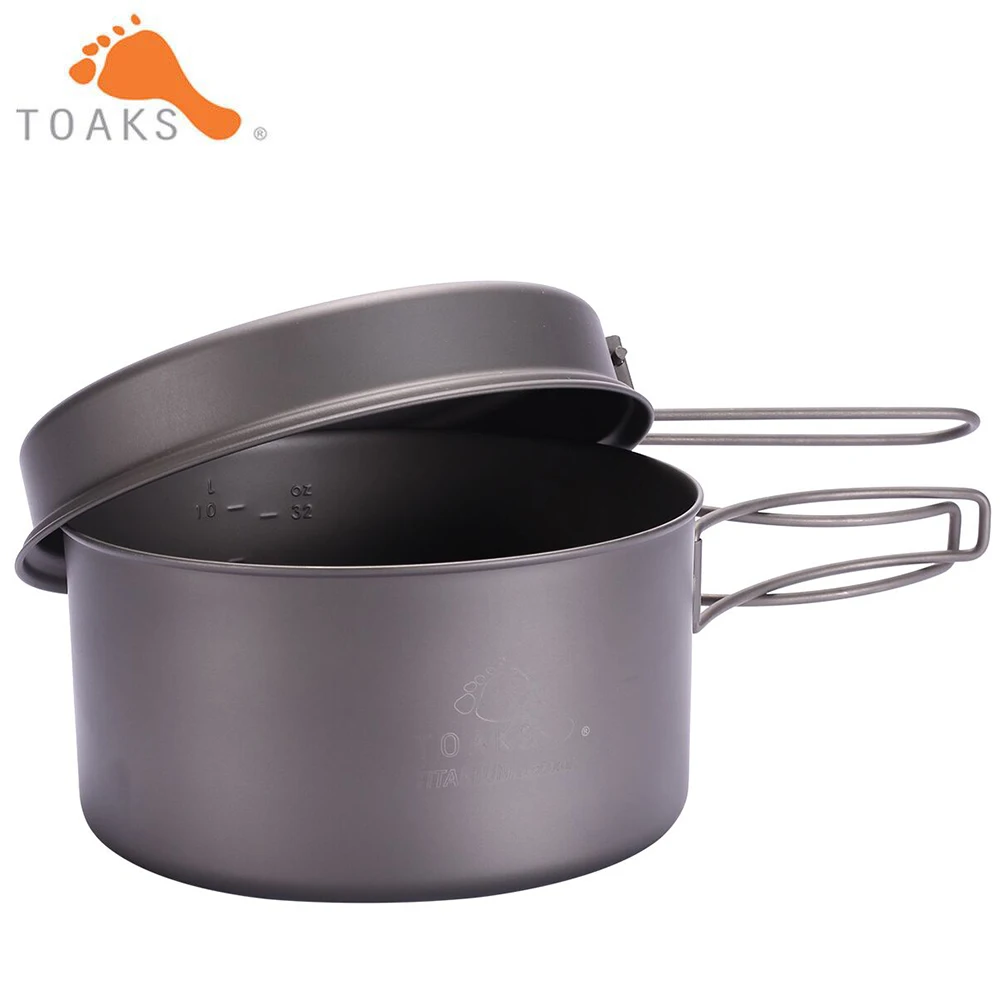 安い Toaks CKW-1350 チタン屋外キャンプパンアウトドアキャンプハイキング調理器具バックパッキングピクニックセット折り畳まハンドル