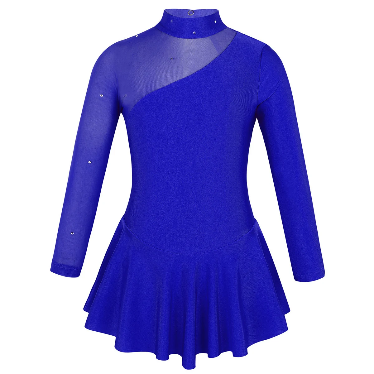 

Kid Girls Ballet Dress Long Sleeves Mock Neck Figure Ice Skating Roller Skating Stage Dance Leotard Performance Tulle Tutu Dress