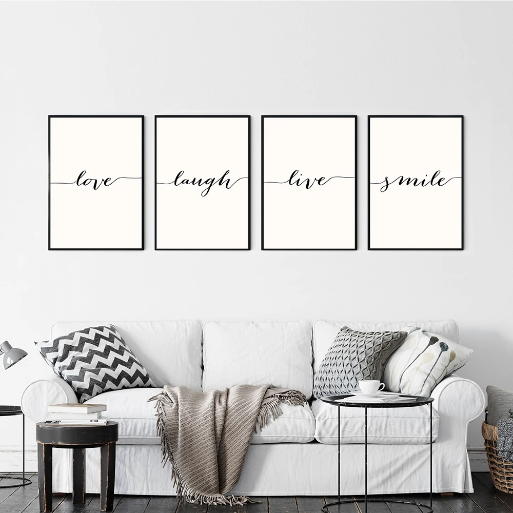 

Modern Poster Minimalist Quote Canvas Painting Black White Art Print Simple Love Wall Picture Nordic Style Living Bedroom Decor