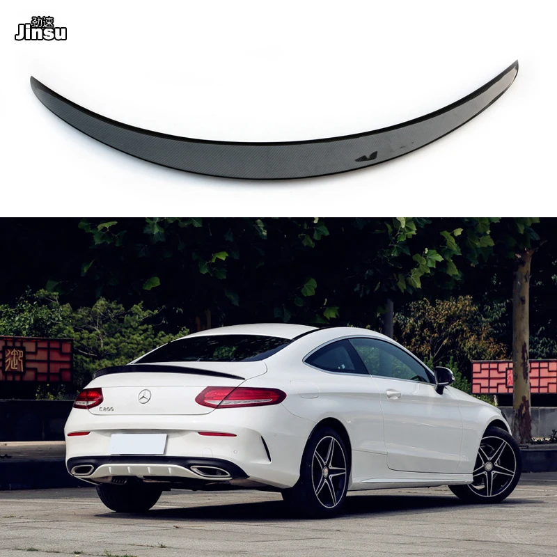 Для Benz C class coupe c200 c220 c250 2 door 2015 2018 AMG style real carbon fiber спойлер заднего багажника крыла lip