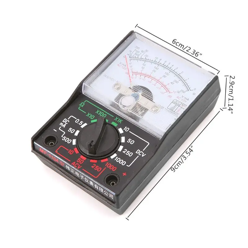 

DC/AC 1000V Voltmeter 250mA Ammeter 1K Resistance Meter Analog Multimeter Tool