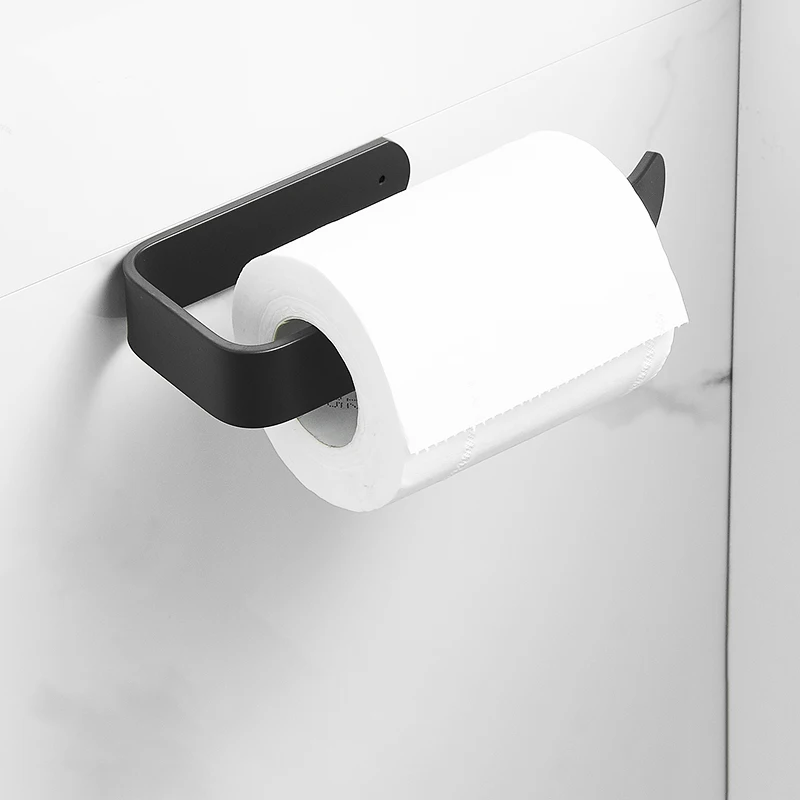 

Toilet Roll Paper Holder Black Bathroom Tissue Rack Wall Mounted Kitchen Paper Holder Towel Rack Towel holder Storage shelf