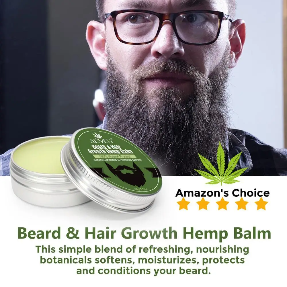 

30g Beard Growth Oil Natural Hemp Beard Essential Oil Beard Wax Balm For Men Beard Hair Grooming Anti-lossing Hair Serum