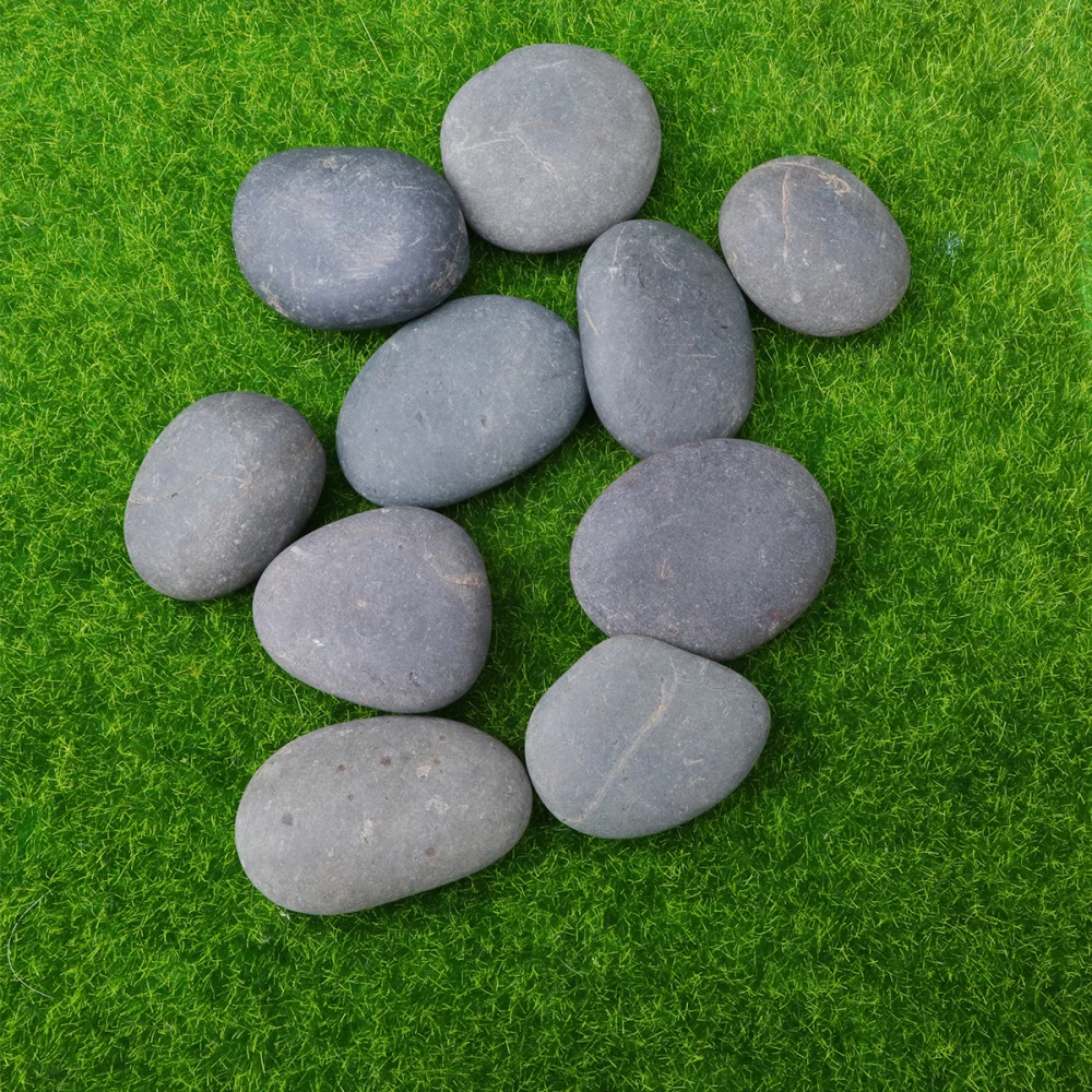 

10PCS Gray-black DIY Painting Stone Drawing Painted Rocks Stones Creative Hand-Painted DIY Polishing Pebbles