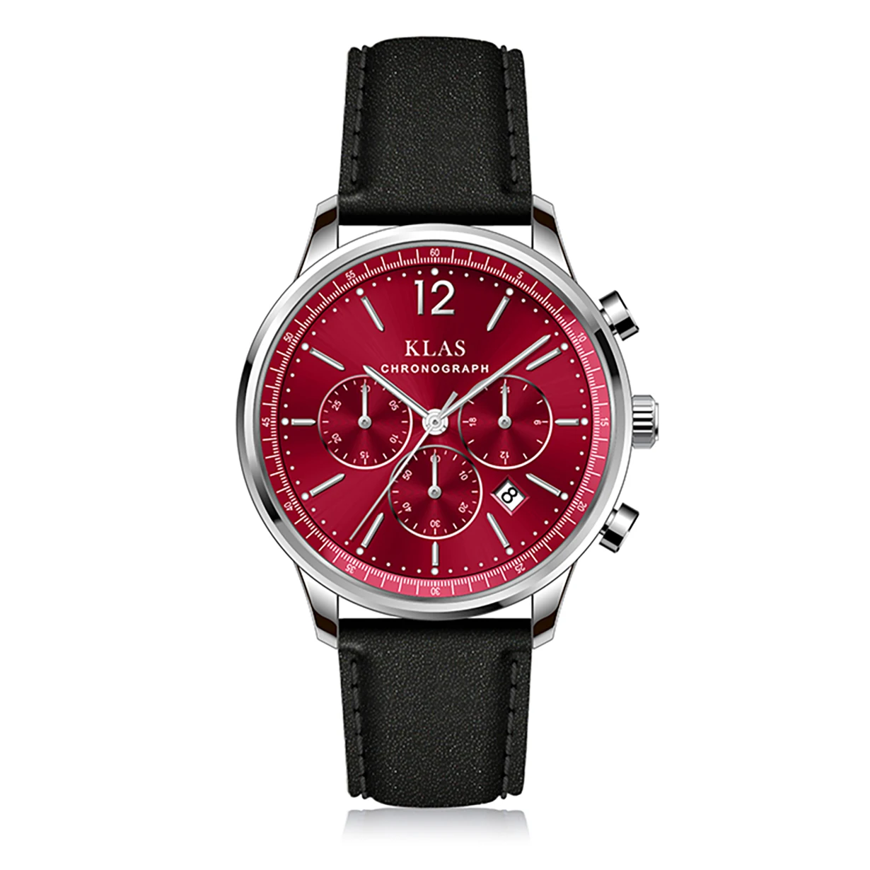 2021 red watch stainless steel band luxury quartz watch business men's watch  KLAS