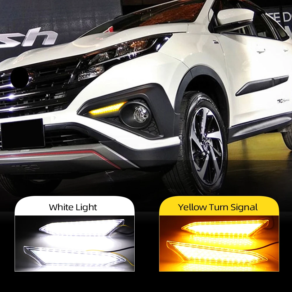 CSCSNL 2 шт для Toyota Раш 2018 2019 светодиодный DRL Дневной светильник с желтым сигналом