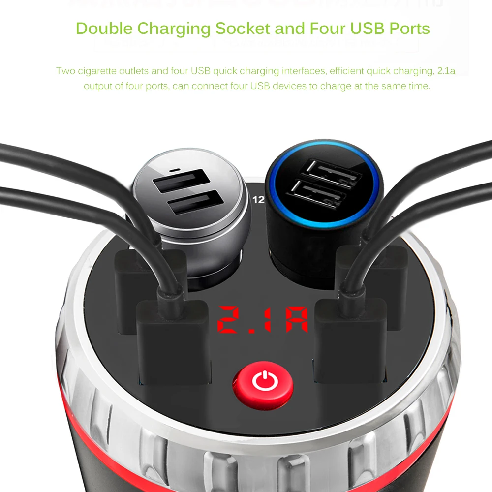 Max 5V 3.1A 4 USB Dual Cigarette Lighter Car Cup Charger for iphone samsung huawei Tablet Electronic Socket Splitter | Автомобили и