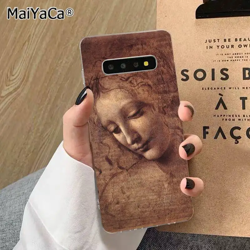 Чехол для телефона MaiYaCa leonardo da vinci с художественной росписью из ТПУ для samsung S10 E S9 plus S6 edge plus S7edge S8plus S10 plus S5