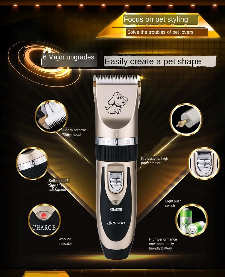 Baorun электробритва для домашних животных собака электрический толкатель