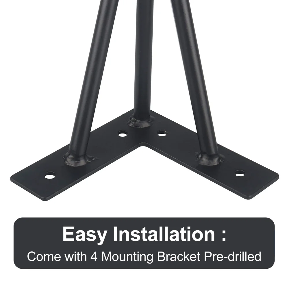 

Hairpin Furniture Legs Modern Coffee Table Sofa Legs DIY Metal Legs (Black)