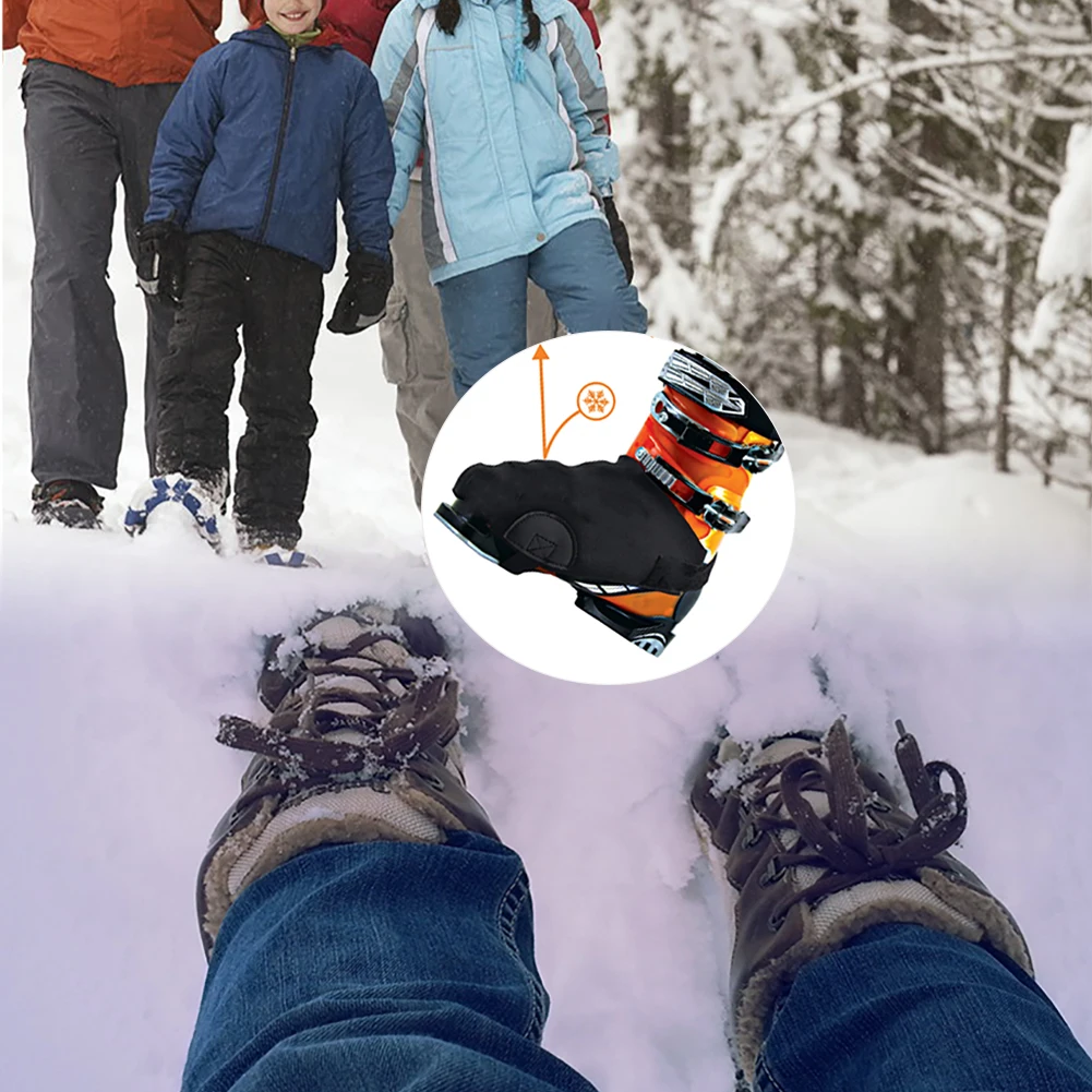 

A Pair of Warm Protective Cover Ski Boot Anti-freezing Lightweight Half Palm Compact Design Easy to Carry and Reusable