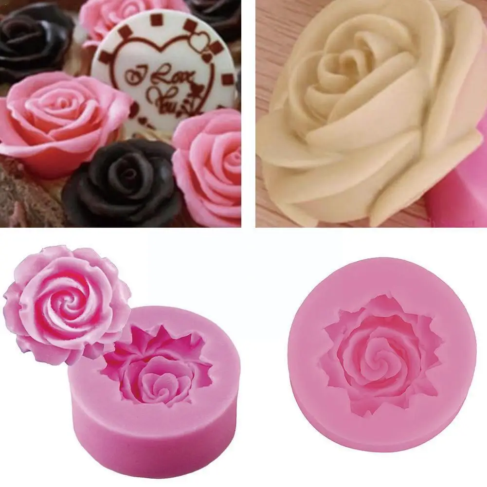 

3d Rose Flower Shape Silicone Soap Mold Form Chocolate Mold Silicone Decoration Soap Handmade Cake Fondant Mold Diy Cake U4d4