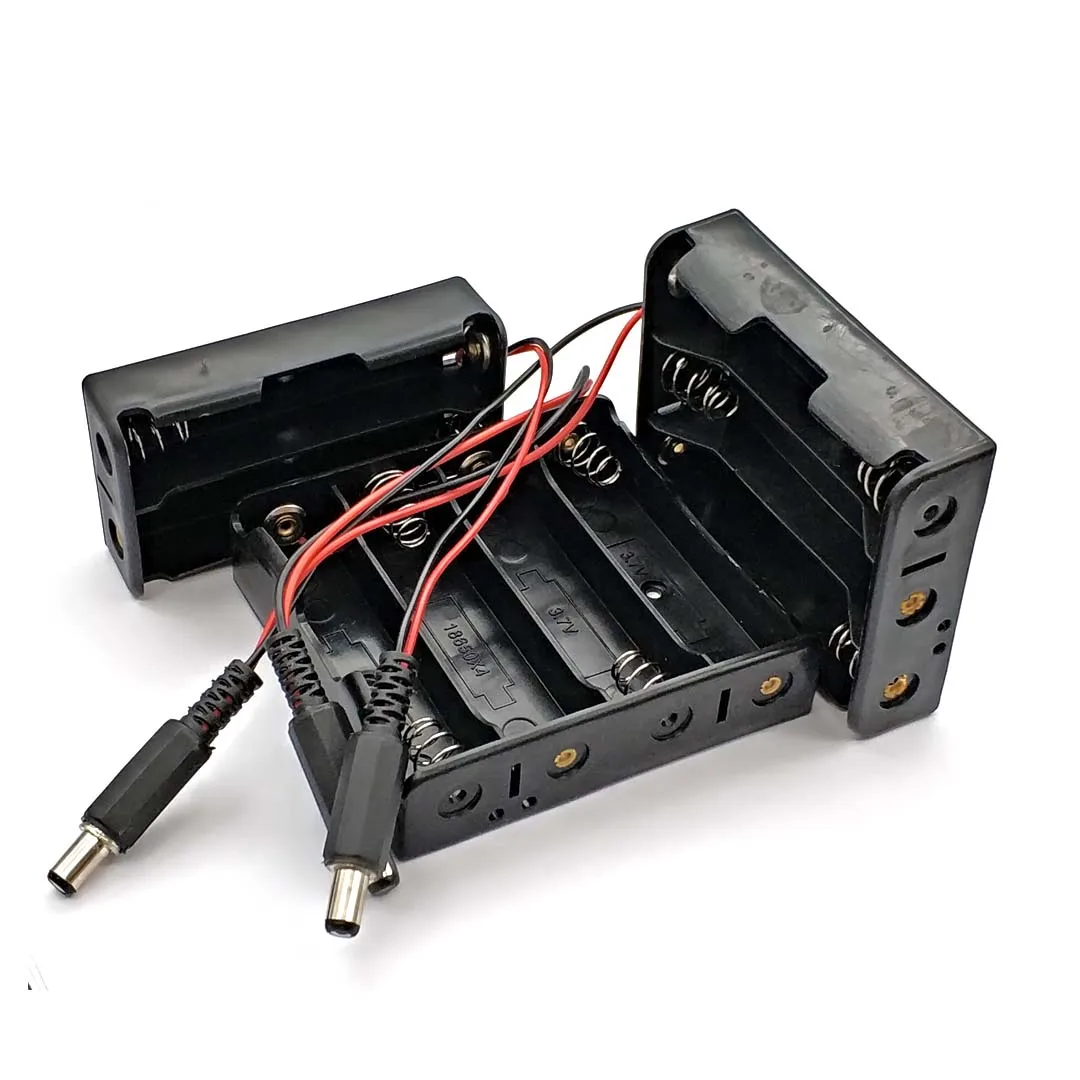 DIY 2x 3x 4x 18650 Держатель для батареи Чехол хранения с DC 5.5x2.1mm разъем питания пластик +