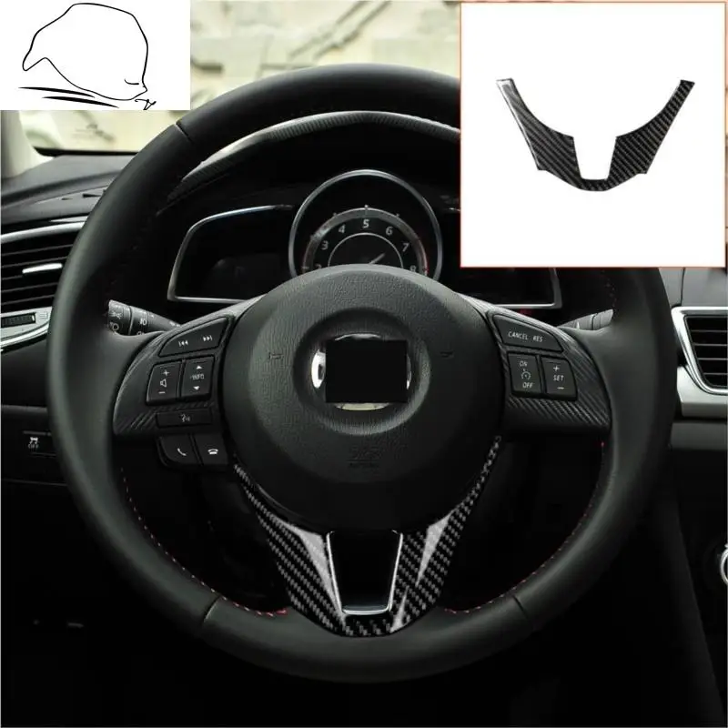 

Автомобильные аксессуары для Mazda3 Axela BM 2013-2016, карбоновый Внутренний чехол на руль с защитой от царапин, 3D Защитная Наклейка