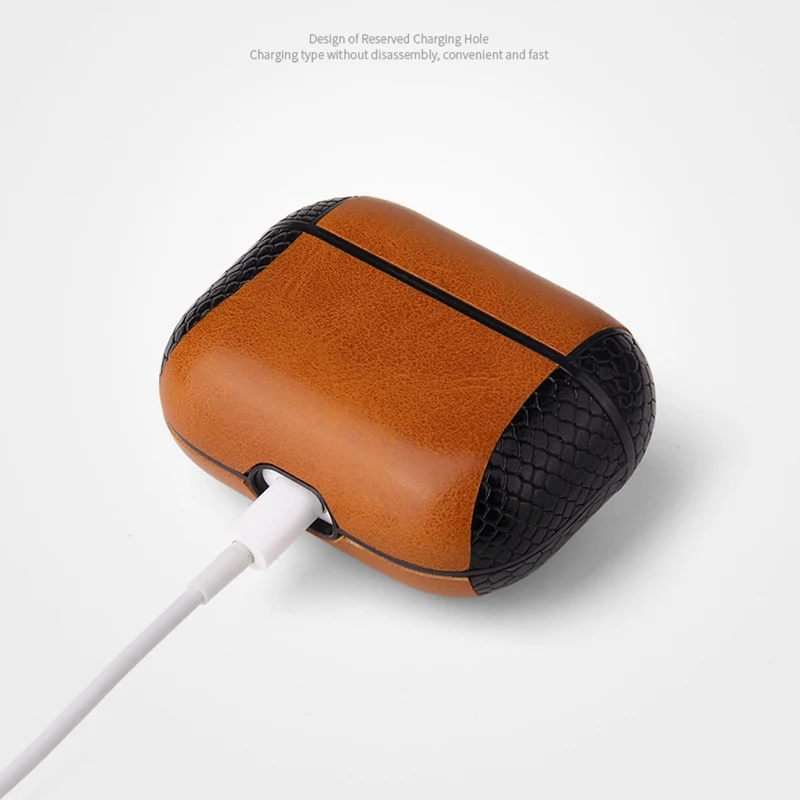 Чехол из искусственной кожи для Apple Airpods Pro противоударный чехол 2019 беспроводных