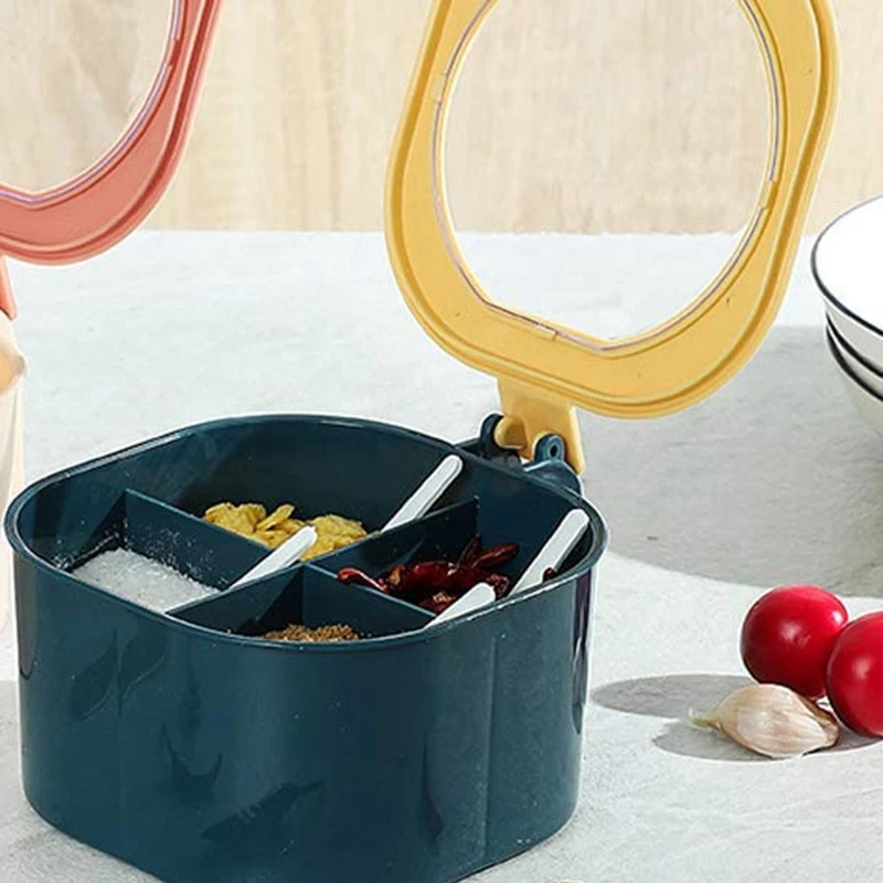 

1 Piece Spice Jars with 4 Compartments for the Kitchen, Spice Jars Made Of ABS Plastic, Spice Container, Spice Box With