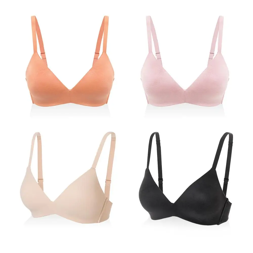 

Hot Sale Women's Seamless T shirt Bra Plus Size Smooth Comfort Soft Cup Wirefree Lightly Padded Triangle Bralette