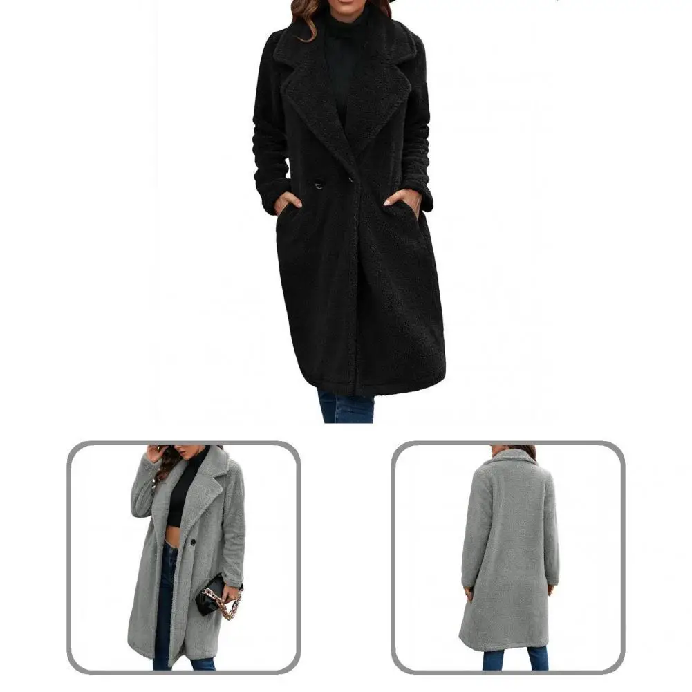 

Women Coat Stylish Button Women Coat Turn-down Collar Loose Lady Jacket
