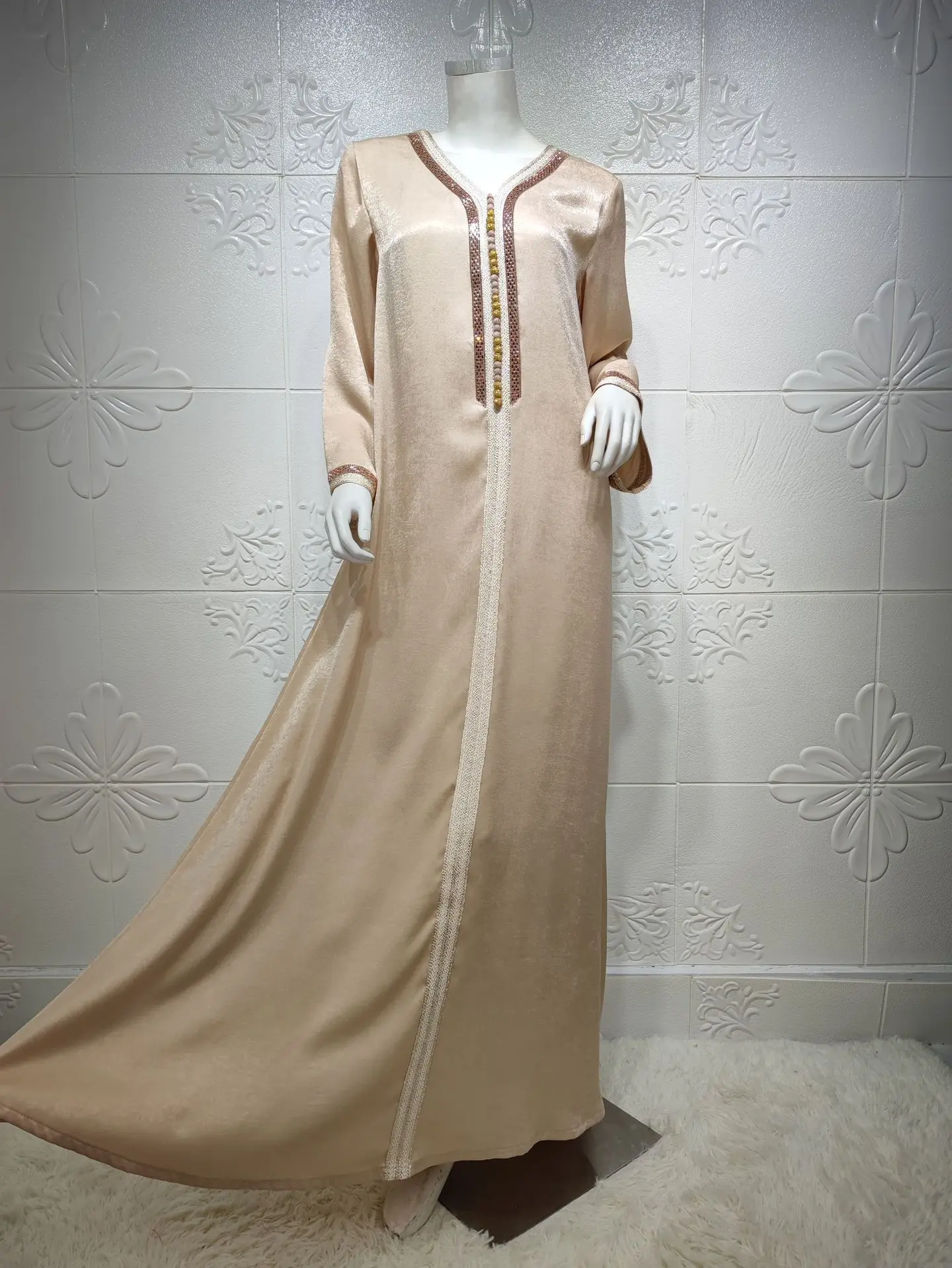 Eid Abaya Dubai Turkey Moroccan Kaftan Robe Jalabiya Muslim Dress Diamond Abayas for Women African Indian Dresses Islam Caftan