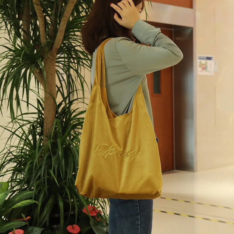 Вышитая сумка через плечо женская хозяйственная Экологичная Сумка Большая